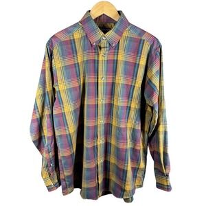 Wentworth Shirt Mens Medium Plaid Button Down Long Sleeve Vintage Style Casual